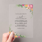 Rose Minimal Moderne Akryllische Hochzeit Einladun Acryleinladungen (Insitu (Handheld))