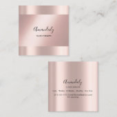Rose Minimalismus Elegantes Event Makeup Artist Quadratische Visitenkarte (Vorne/Hinten)
