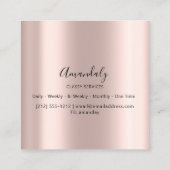Rose Minimalismus Elegantes Event Makeup Artist Quadratische Visitenkarte (Rückseite)
