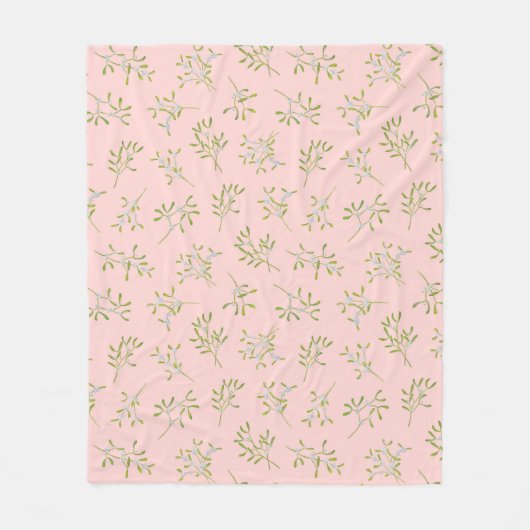 Rose Mistletoe Winter Fleece Blanket (Vorderseite)