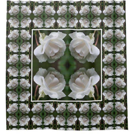 Rose mit Abstrakten Raindrops Duschvorhang (Vorderseite)