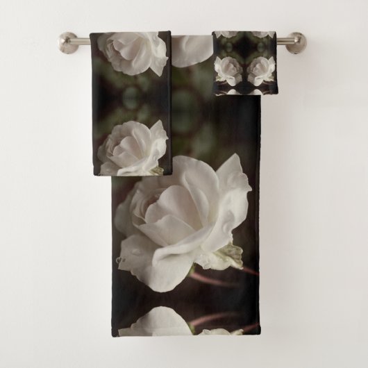 Rose mit Abstrakten Vintagen Raindrops Badhandtuch Set (Insitu)