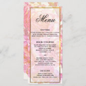 Rose mit Aquarellfarbe Rosa Menü Menükarte (Vorne/Hinten)