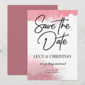 Rose mit Aquarellfarben - Einfache Gold Save the D Date (Vorne/Hinten)