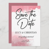 Rose mit Aquarellfarben - Einfache Gold Save the D Save The Date (Vorne/Hinten)