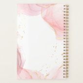 Rose mit Aquarellfarben Gold Glitzer Terminbuch Planer (Rückseite)