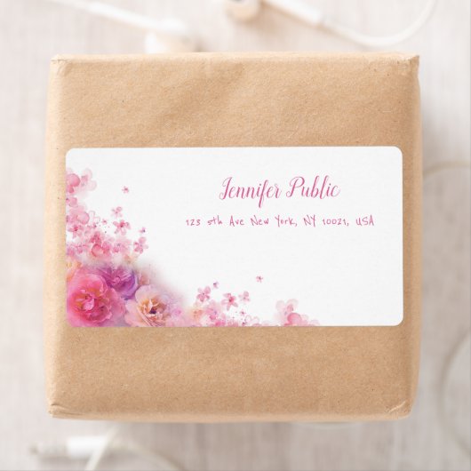 Rose mit Aquarellfarben Hand-Script-Chic-Versand (Insitu)