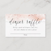 Rose mit Aquarellfarben, Rosa-Girl-Windelpreisraff Begleitkarte (Vorderseite)