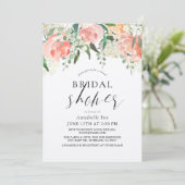 Rose mit Aquarellfarben Virtual Floral Brautparty Einladung (Stehend Vorderseite)