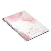 Rose mit Aquarellgolden Glitzer Terminkalender 202 Notizblock (Rechte Seite)