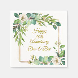 Rose mit Aquarellrahmen Napkins Serviette