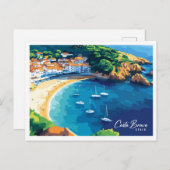 Rose mit Aussicht Costa Brava Spanien Postkarte (Vorne/Hinten)