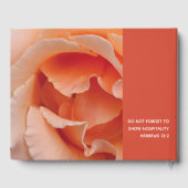 Rose mit benutzerdefiniertem Pfirsichfarbstoff Gästebuch (Rückseite)
