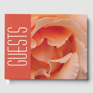 Rose mit benutzerdefiniertem Pfirsichfarbstoff Gästebuch