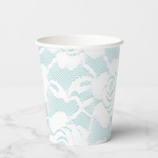 Rose mit blühenden Spitzen Pappbecher (Rückseite)