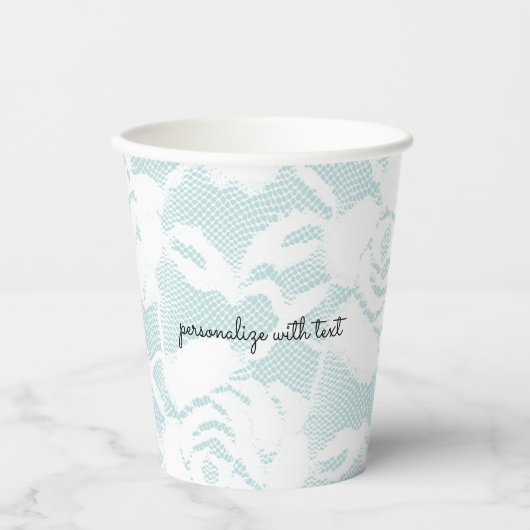 Rose mit blühenden Spitzen Pappbecher (Vorderseite)