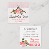 Rose mit Blumenbezug Boutique Quadratische Visitenkarte (Vorne/Hinten)