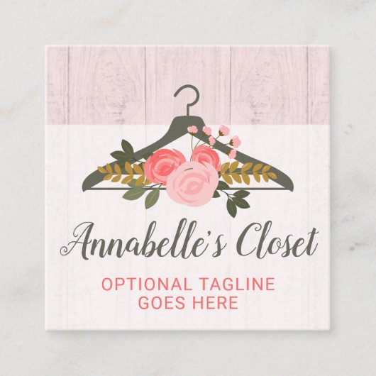 Rose mit Blumenbezug Boutique Quadratische Visitenkarte (Vorderseite)
