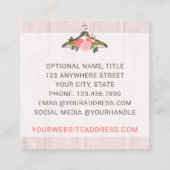 Rose mit Blumenbezug Boutique Quadratische Visitenkarte (Rückseite)