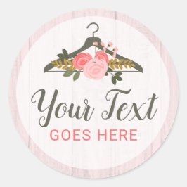 Rose mit Blumenbezug Boutique Runder Aufkleber