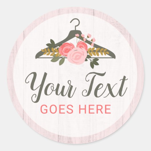 Rose mit Blumenbezug Boutique Runder Aufkleber (Vorderseite)