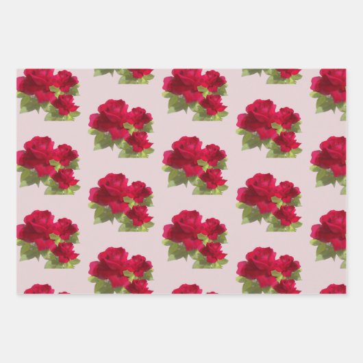 Rose mit Blumenbezug Papier Set 3 (Vorderseite 3)