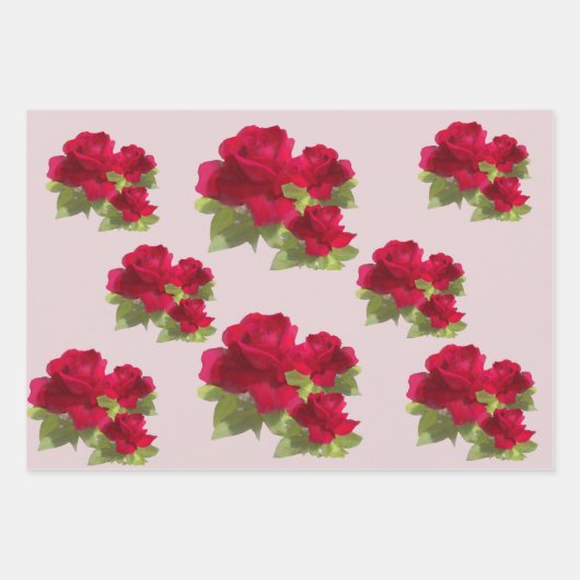 Rose mit Blumenbezug Papier Set 3 (Vorderseite)