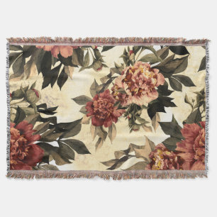 Rose mit Blumengeflecht, Peonies-Muster. Decke
