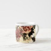 Rose mit Blumengeflecht, Peonies-Muster. Espressotasse (Vorderseite Rechts)