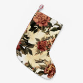 Rose mit Blumengeflecht, Peonies-Muster. Kleiner Weihnachtsstrumpf (Vorderansicht (hängend))