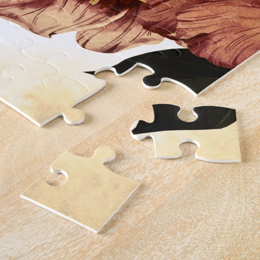 Rose mit Blumengeflecht, Peonies-Muster. Puzzle (Seite)