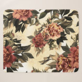 Rose mit Blumengeflecht, Peonies-Muster. Sherpadecke (Vorderseite (Horizontal))