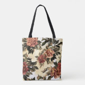 Rose mit Blumengeflecht, Peonies-Muster. Tasche (Rückseite)