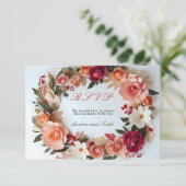 Rose mit Blumenkranz RSVP Karte (Stehend Vorderseite)
