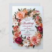 Rose mit Blumenkranz Save The Date (Vorne/Hinten)