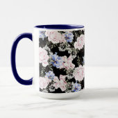 Rose mit Blumenmuster Iris Pink Blau Tasse (Links)
