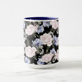 Rose mit Blumenmuster Iris Pink Blau Tasse (Zentrum)