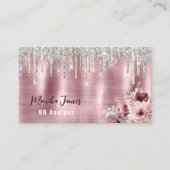 Rose mit Blumenmuster Rosa Tropfen Terminkarte (Vorderseite)