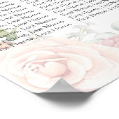 Rose mit Blumenmuster und Gartengrüne Sitzplakette Poster (Ecke)