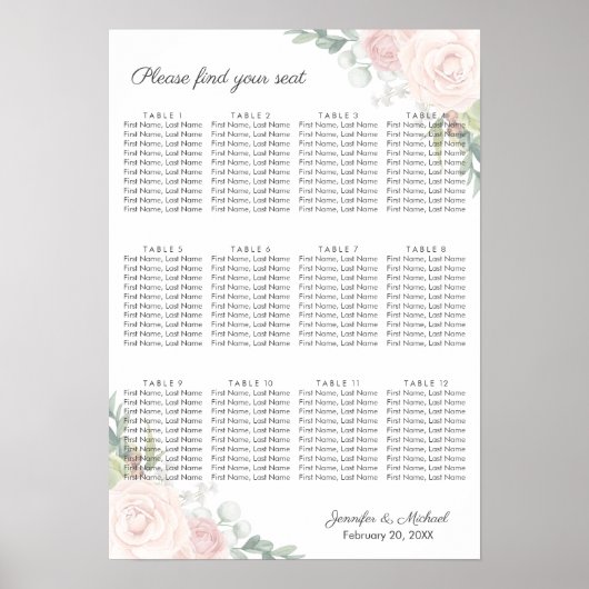 Rose mit Blumenmuster und Gartengrüne Sitzplakette Poster (Vorne)