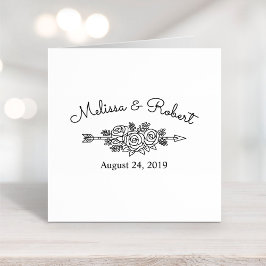 Rose mit Blumenstrauß Save the Date Hochzeit Gummistempel