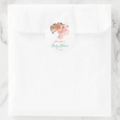 Rose mit Blumenwasser Handschrift Kinderdusche Runder Aufkleber (Tasche)