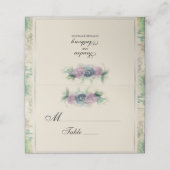 Rose mit Blumenwasser Hochzeitskarte Platzkarte (Außenseite Aufgefaltet)