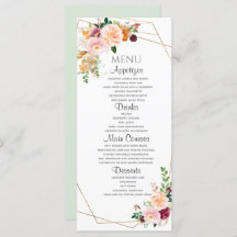 Rose mit Blush und Burgund Flachmenü.