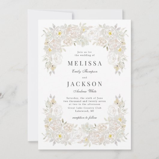 Rose mit blütenfarbenem Wasser - Einladung zur Hoc (Vorderseite)