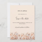 Rose mit Creme Foto Save The Date (Rückseite)