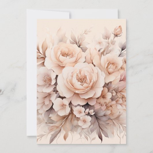 Rose mit Creme Foto Save The Date (Rückseite)