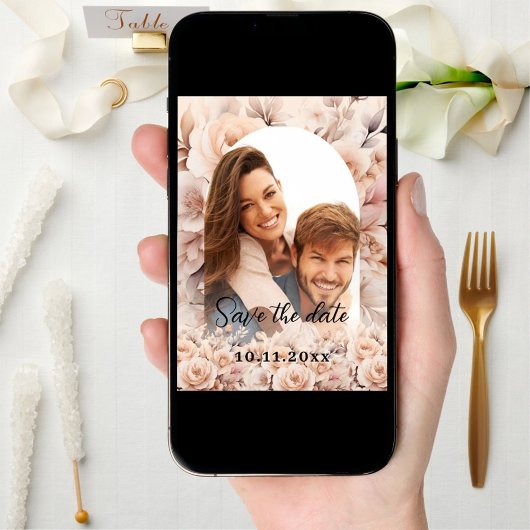 Rose mit Creme Foto Save The Date