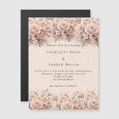 Rose mit Creme Magneteinladung (Vorne/Hinten)