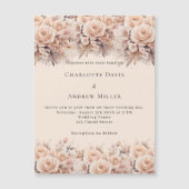 Rose mit Creme Magneteinladung (Vorderseite)